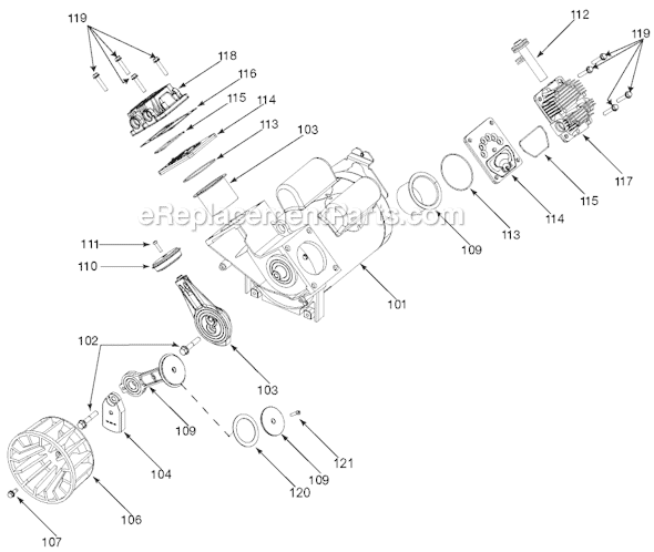 Page A Diagram and Parts List for CPFC2TV3520W Type 2 Porter Cable Compressor